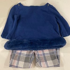 Janie and Jack girls outfit with two sweaters and pants